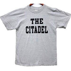 Vintage The Citadel Cotton Exchange T Shirt Size L Gray Military College 90s